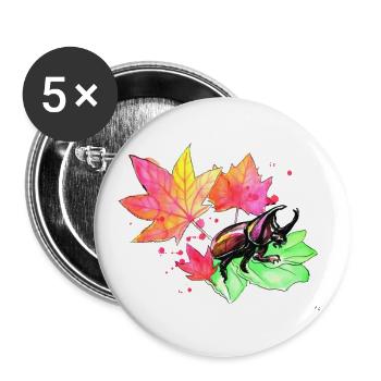 Stag beetle in autumn - Buttons large 2.2''/56 mm (5-pack) - white - Front