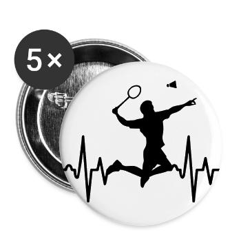 Badminton Racket Racketlon Shuttlecock - Buttons large 2.2''/56 mm (5-pack) - white - Front