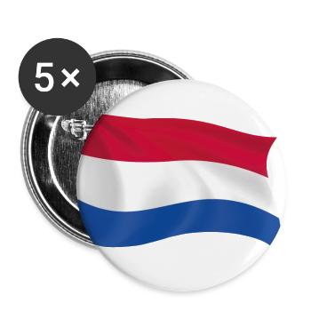 Holland Netherlands flag patriot gift state - Buttons large 2.2''/56 mm (5-pack) - white - Front