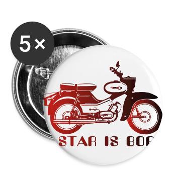 Simson Star is Born - Buttons groß 56 mm (5er Pack) - Weiß - Vorne