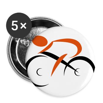 cyclisme - Lot de 5 grands badges (56 mm) - blanc - Devant