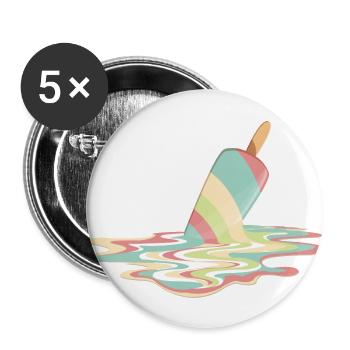 Eis geschmolzen - Buttons groß 56 mm (5er Pack) - Weiß - Vorne