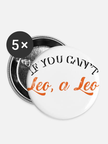 Sternzeichen Löwe / Zodiac Leo - Buttons groß 56 mm (5er Pack) - Weiß