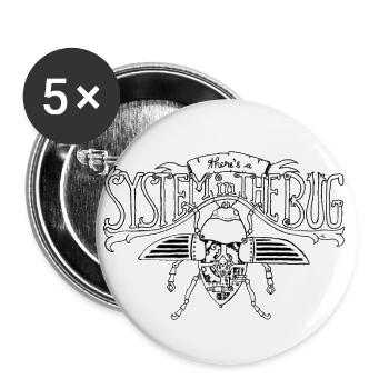 System in the Bug - Buttons groß 56 mm (5er Pack) - Weiß - Vorne