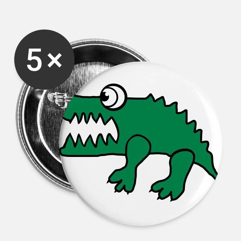 Crocodile (individual color change) - Buttons large 2.2''/56 mm (5-pack) - white