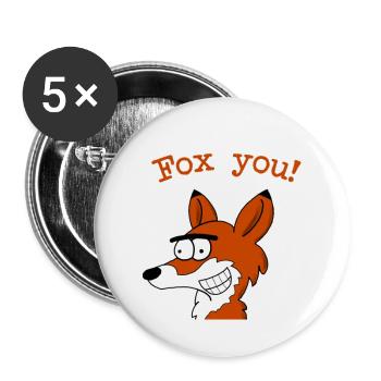 Fox vous! - Lot de 5 grands badges (56 mm) - blanc - Devant