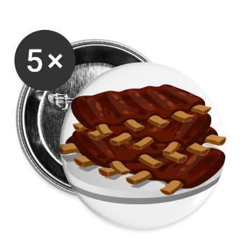 Spare Ribs - Buttons groß 56 mm (5er Pack) - Weiß - Vorne