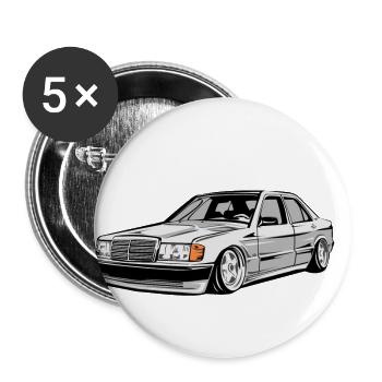 W201 E190 tuning car - Buttons large 2.2''/56 mm (5-pack) - white - Front