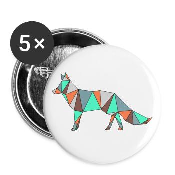 Fox painted - Buttons large 2.2''/56 mm (5-pack) - white - Front