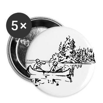 canoe kayak kanu kahn paddelboot ruderboot8 - Buttons groß 56 mm (5er Pack) - Weiß - Vorne
