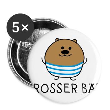 Grosser Bär - Buttons groß 56 mm (5er Pack) - Weiß - Vorne