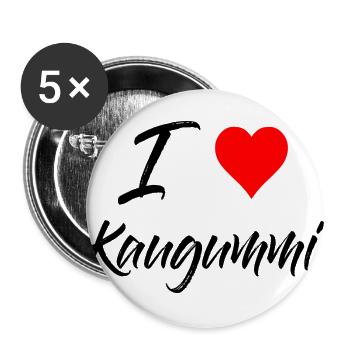 Kauen Gummi - I Love Kaugummi - Buttons groß 56 mm (5er Pack) - Weiß - Vorne