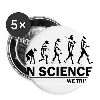 Wissenschaft Evolution - Buttons groß 56 mm (5er Pack) - Weiß - Vorne