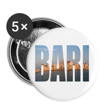 Bari Italie - Lot de 5 grands badges (56 mm) - blanc - Devant
