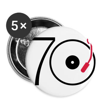 Musik der 70er - Buttons groß 56 mm (5er Pack) - Weiß - Vorne