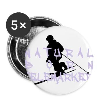telemarker1 naturel né - Lot de 5 grands badges (56 mm) - blanc - Devant