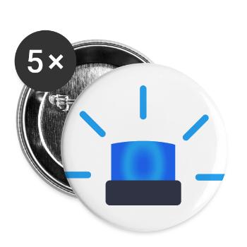 Blaulicht Geschenkidee - Buttons groß 56 mm (5er Pack) - Weiß - Vorne