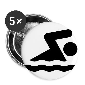 flotteur de natation - Lot de 5 grands badges (56 mm) - blanc - Devant