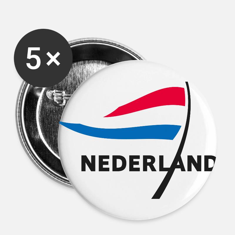 Nederland - Buttons large 2.2''/56 mm (5-pack) - white