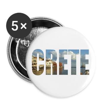 Crète - Lot de 5 grands badges (56 mm) - blanc - Devant