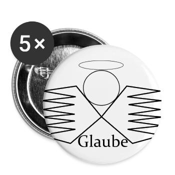 Glaube - Buttons groß 56 mm (5er Pack) - Weiß - Vorne