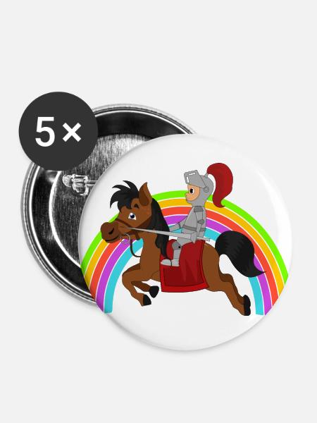 Ritter Knight - Buttons groß 56 mm (5er Pack) - Weiß