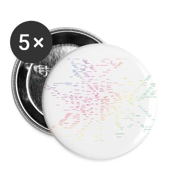 Berlin Karte U-Bahn Stationen - Buttons groß 56 mm (5er Pack) - Weiß - Vorne