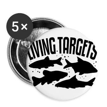 Living Targets - Buttons groß 56 mm (5er Pack) - Weiß - Vorne