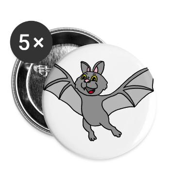 Chauve-souris, vampire, Halloween, a demandé - Lot de 5 grands badges (56 mm) - blanc - Devant