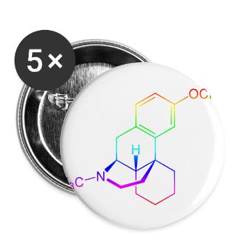 Dextromethorphan DXM structural formula - Buttons large 2.2''/56 mm (5-pack) - white - Front