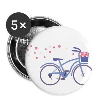 cruisingbike blue - Buttons groß 56 mm (5er Pack) - Weiß - Vorne