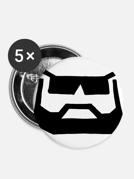 bart brille - Buttons large 2.2''/56 mm (5-pack) - white