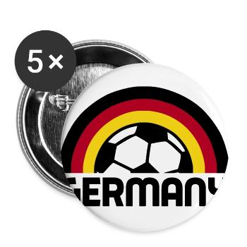 german rainbow soccer - Buttons groß 56 mm (5er Pack) - Weiß - Vorne