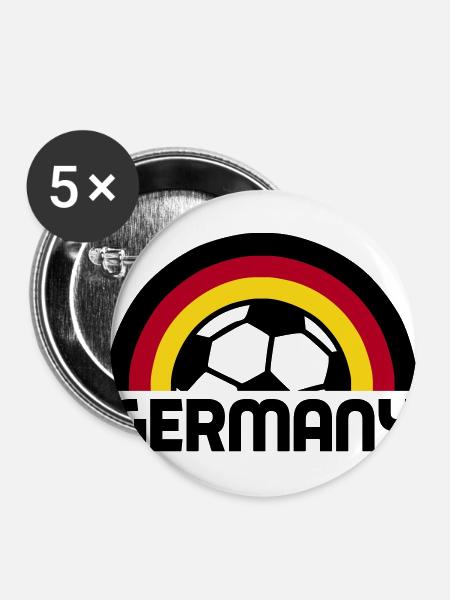 german rainbow soccer - Buttons groß 56 mm (5er Pack) - Weiß