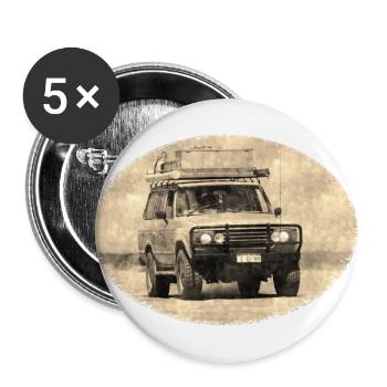 Voiture, 4x4, Hors route, Voyage, Australie - Lot de 5 grands badges (56 mm) - blanc - Devant