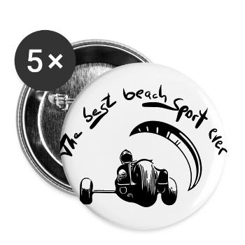 Kitebuggy meilleur sport de plage de tous les temps - Lot de 5 grands badges (56 mm) - blanc - Devant