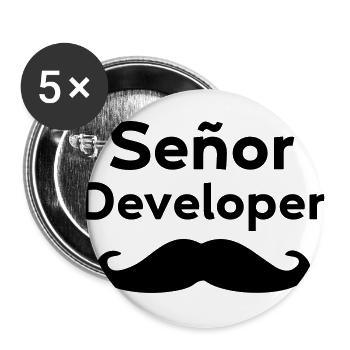 Señor – Senior Developer - Buttons groß 56 mm (5er Pack) - Weiß - Vorne