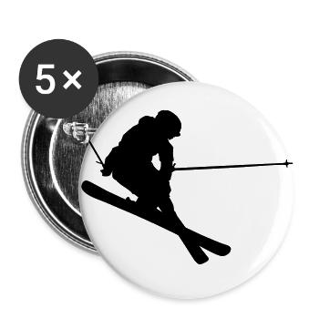 Ski -Jump - Lot de 5 grands badges (56 mm) - blanc - Devant