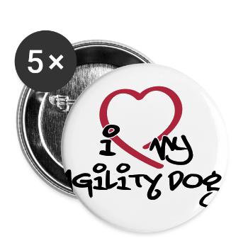 Agility dog - Buttons large 2.2''/56 mm (5-pack) - white - Front