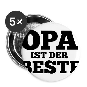 Lustiger Spruch für Opa Geschenkidee - Buttons groß 56 mm (5er Pack) - Weiß - Vorne
