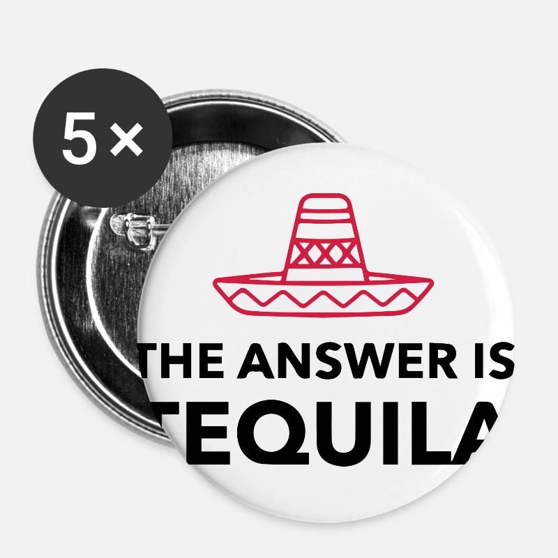 Tequila Love - Buttons large 2.2''/56 mm (5-pack) - white