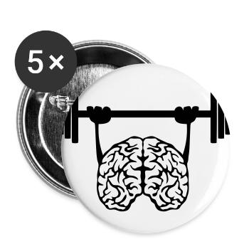 brain brain bar weight training - Buttons large 2.2''/56 mm (5-pack) - white - Front