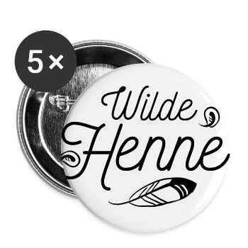 wilde Henne - Buttons groß 56 mm (5er Pack) - Weiß - Vorne