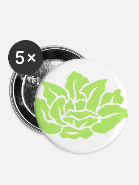 Salat 27 - Buttons groß 56 mm (5er Pack) - Weiß