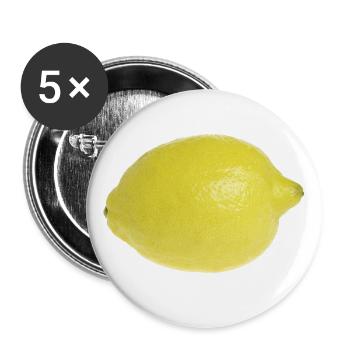 Citron - Lot de 5 grands badges (56 mm) - blanc - Devant