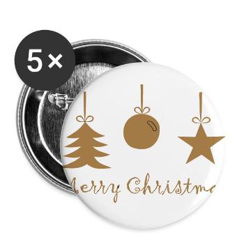 Christmas decoration gold - Buttons large 2.2''/56 mm (5-pack) - white - Front