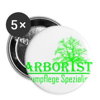 Arborist Baumpflege Spezialist - Buttons groß 56 mm (5er Pack) - Weiß - Vorne