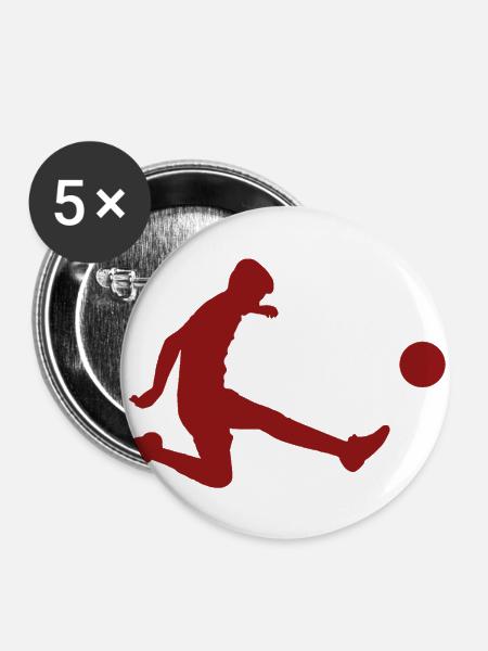 Fussballverein - Buttons groß 56 mm (5er Pack) - Weiß
