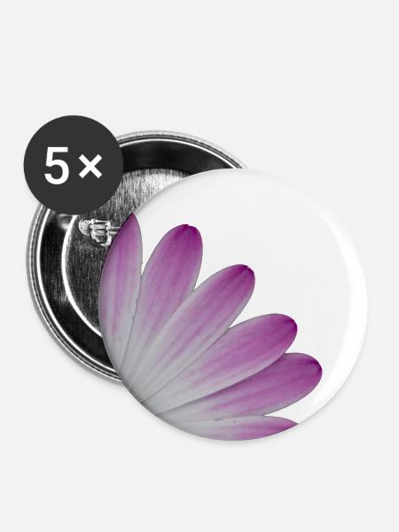 Viertelblüte - Buttons groß 56 mm (5er Pack) - Weiß
