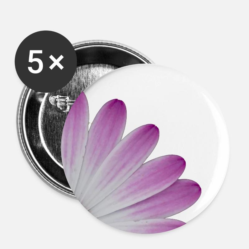 Quartier de fleur - Lot de 5 grands badges (56 mm) - blanc